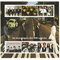 Sellos para coleccionistas – Hoja de sellos perforada de los Beatles con imágenes de grupo de los músicos - Abbey Road